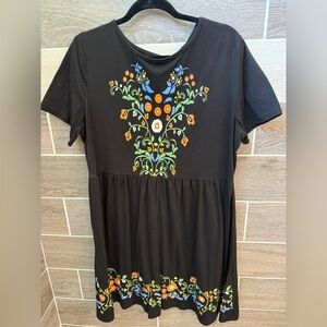 Shein Curve Casual Summer Beach Coverup Loungewear Floral Print Short Sleeve